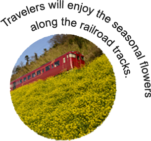 Travelers will enjoy the seasonal flowers along the railroad tracks.